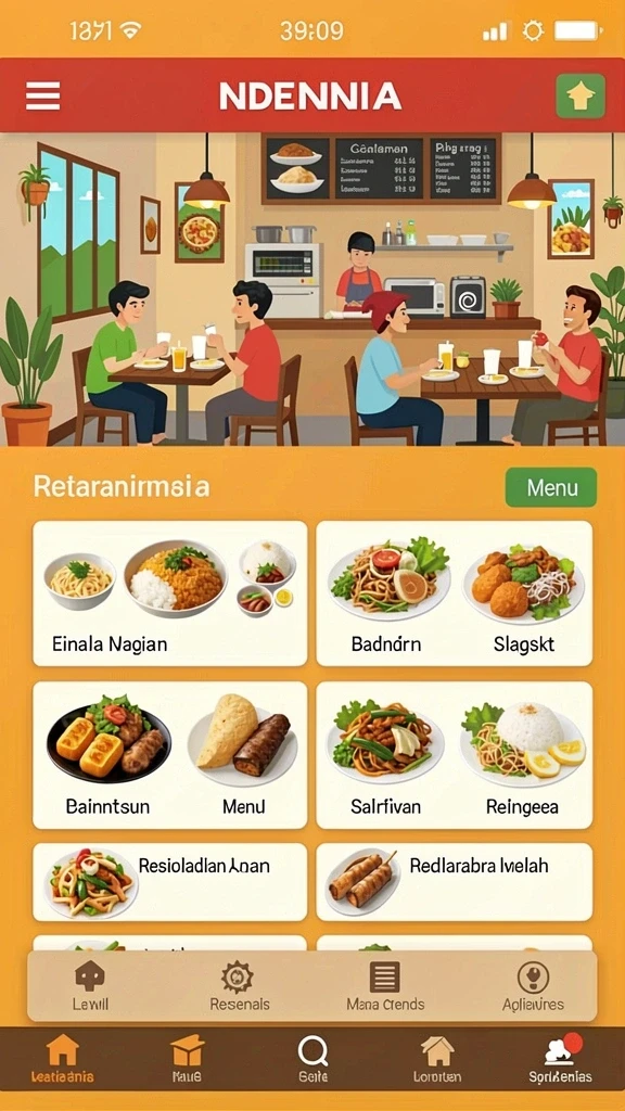 Tampilan awal yang menarik dan user-friendly.