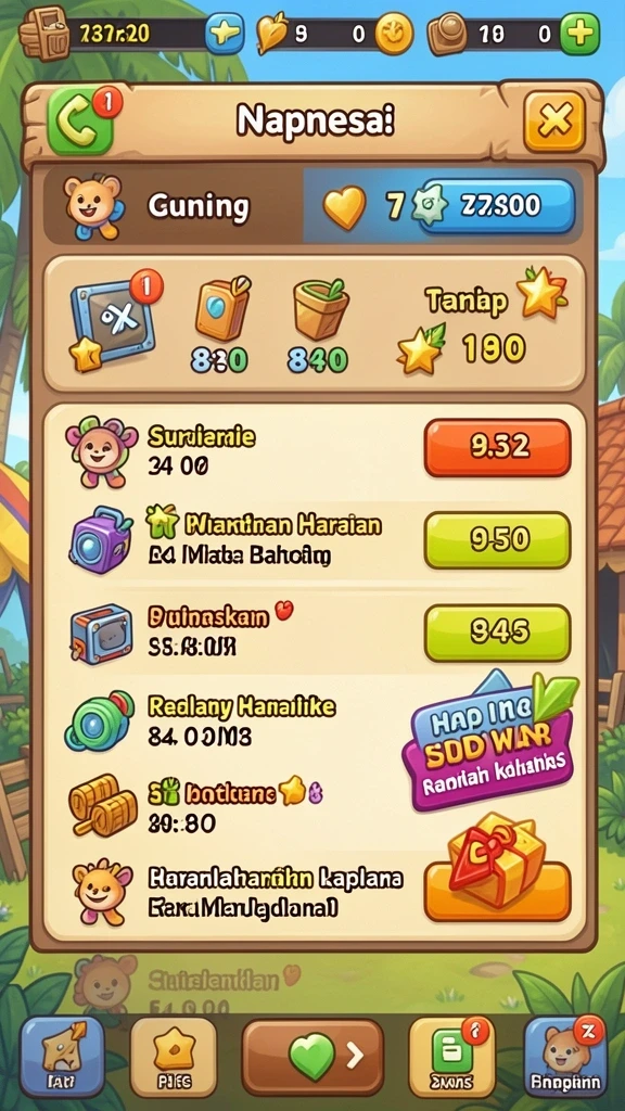 Mode permainan yang beragam dan seru.