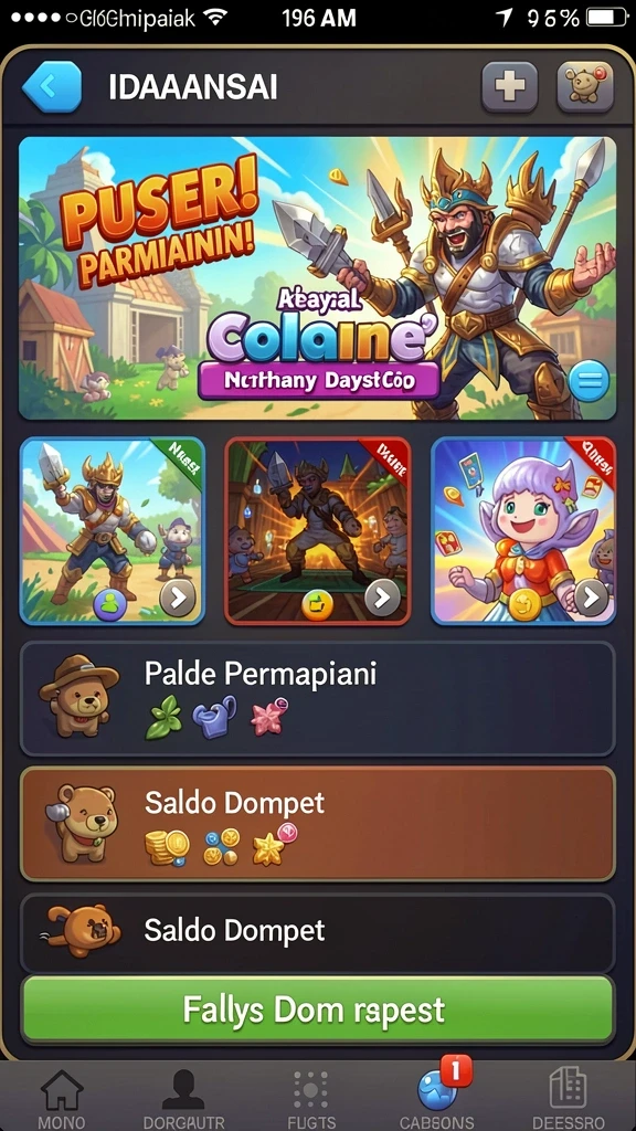 Tampilan menu utama yang menarik dan mudah digunakan.